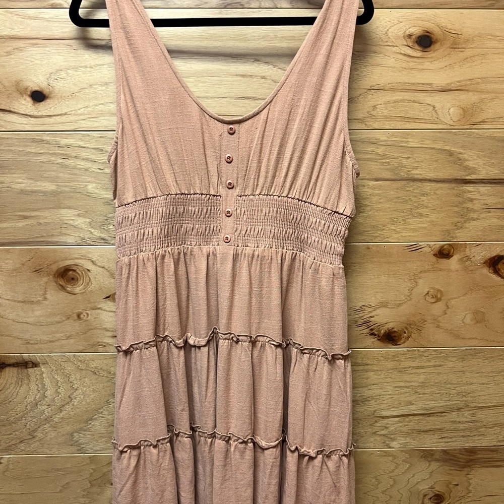 Pink Sleeveless Tiered Dress
